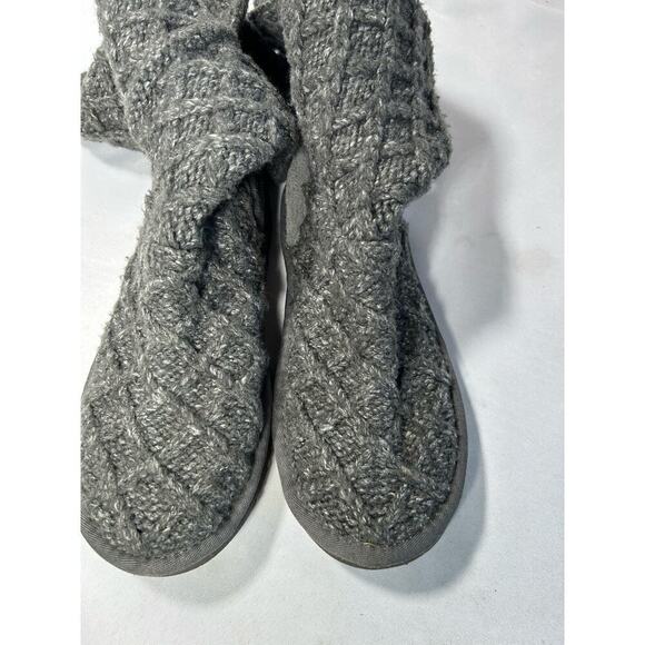 UGG Lattice Cardy Tall Knit Sweater Classic Boots Size 5 Womens  Gray - Picture 8 of 8